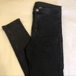H&M Washed Black High Waisted Jeans